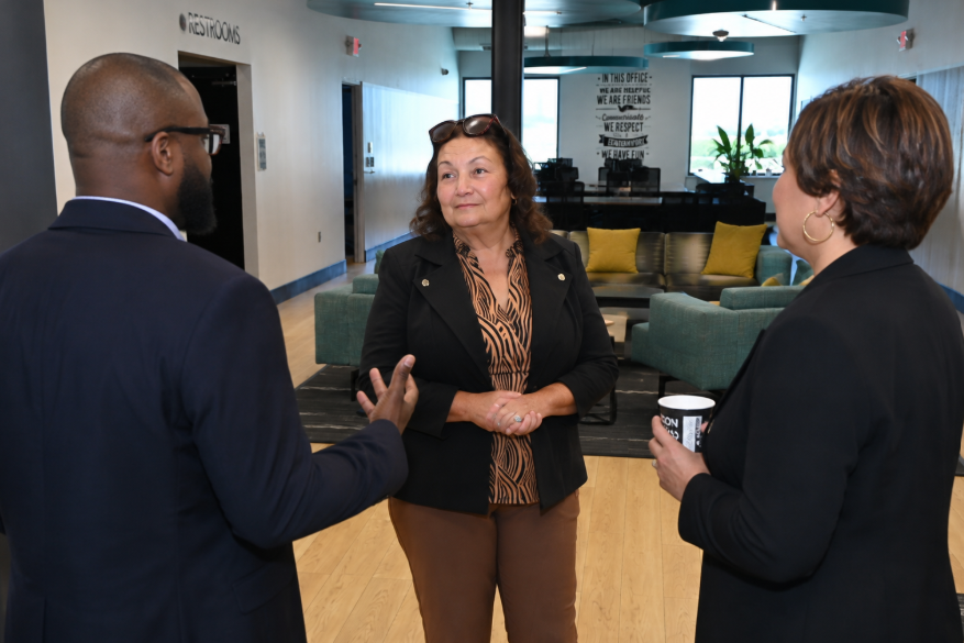 Ana Cecilia Diaz networking with professionals